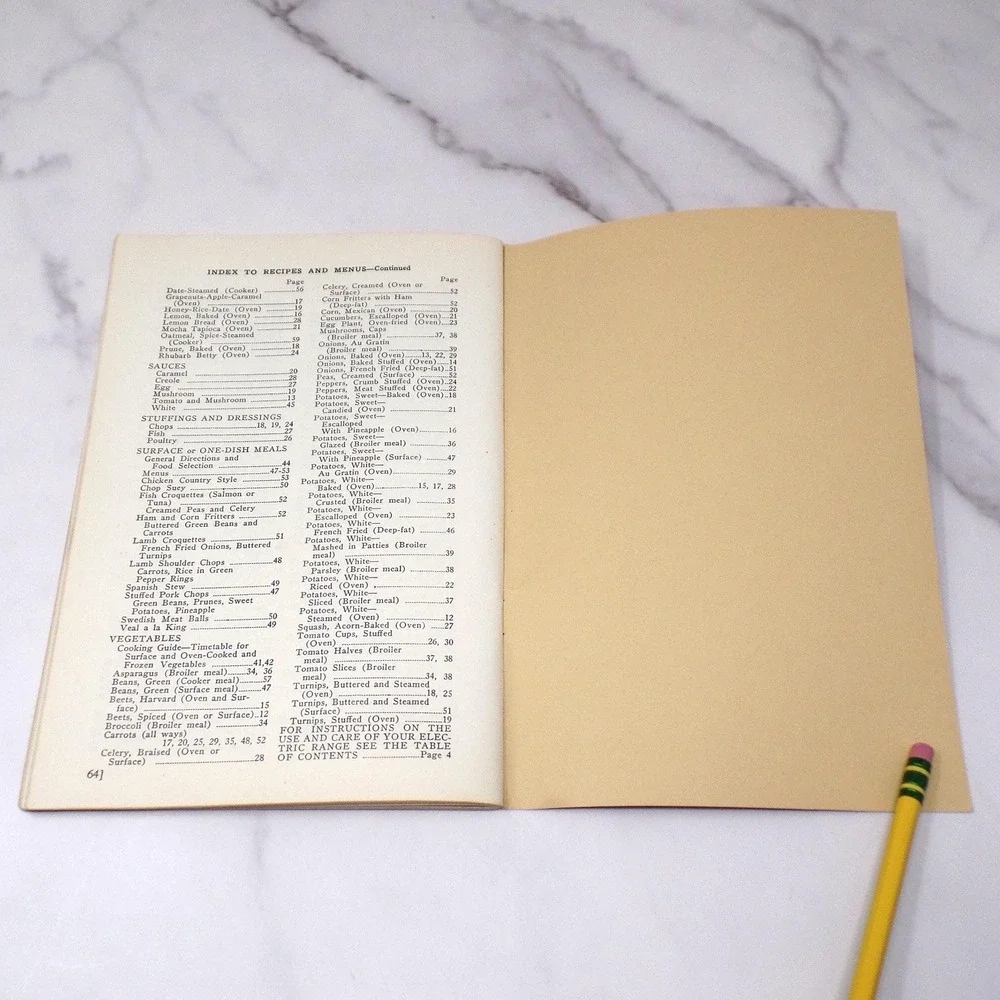Vintage Booklet, Electric Cooking Recipes and Menus, Indianapolis Power & Light